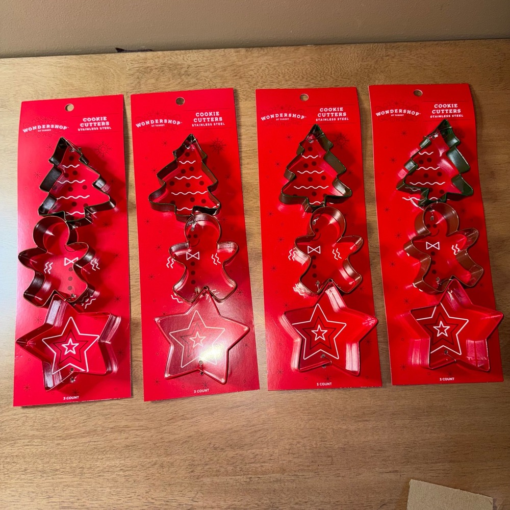 Wondershop Target Christmas Cookie Cutters Stainless Steel 4 Packs 12 Total